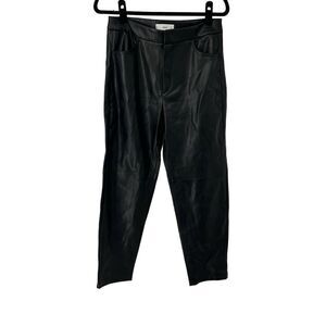 Mango‎ Black Faux Leather Pants Sz 6 Women’s